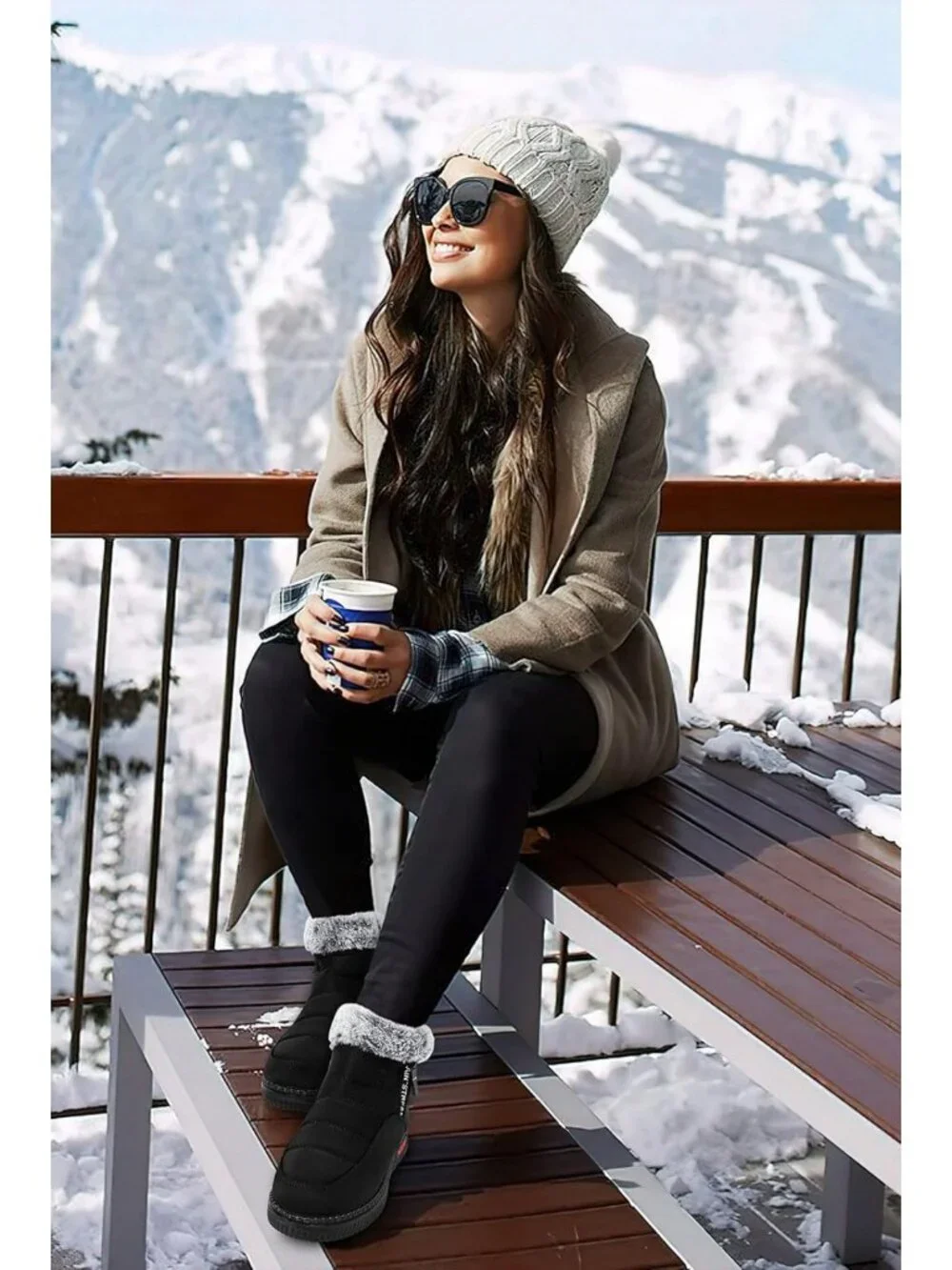 Cozy Waterproof Winter Ankle Boots for Women - Warm Fur Lined Outdoor Shoes